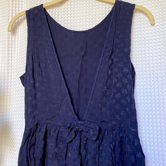 Navy Blue Summer Dress with Bow on Back by Topshop - Picture 5 of 7